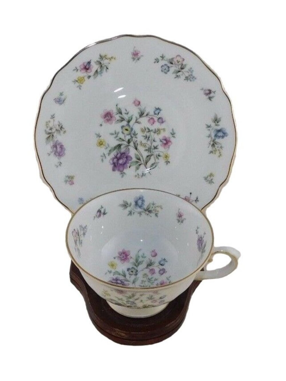 Franconia Krautheim Millefleurs Porcelain Floral Teacup Saucer Set Vintage